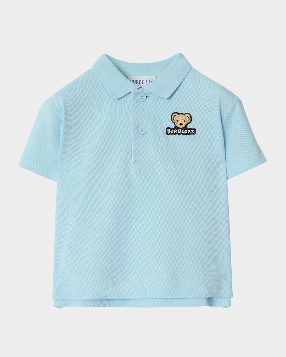 Boy's Johane Bear Check Short-Sleeve Polo Shirt, Size 6M-